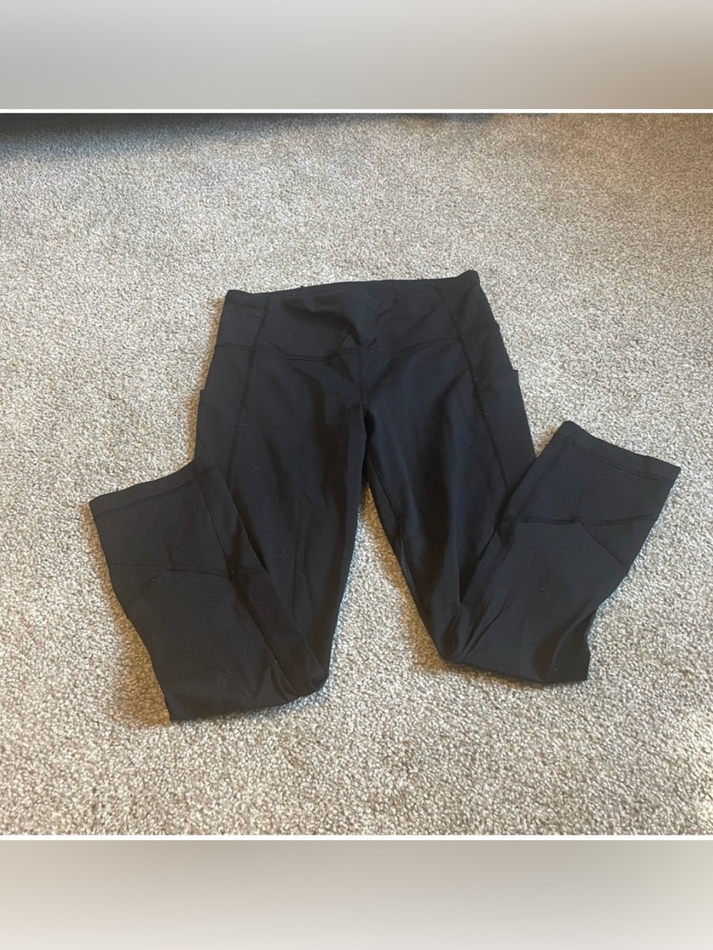Black Cropped Lululemon Leggings Size 4